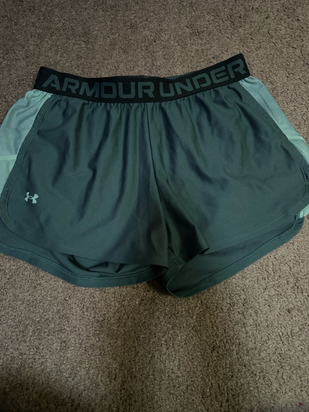 Under Armour Women's Teal Two-Tone Athletic Shorts